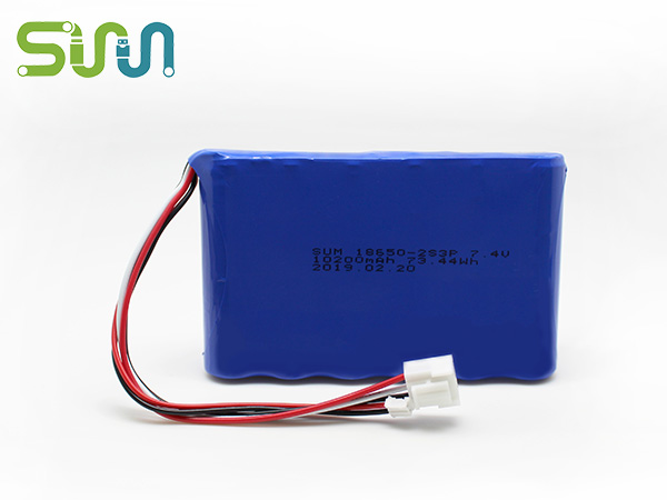 安防设备锂电池18650-2S3P锂电池组2串3并10Ah太阳能锂电池组7.4V